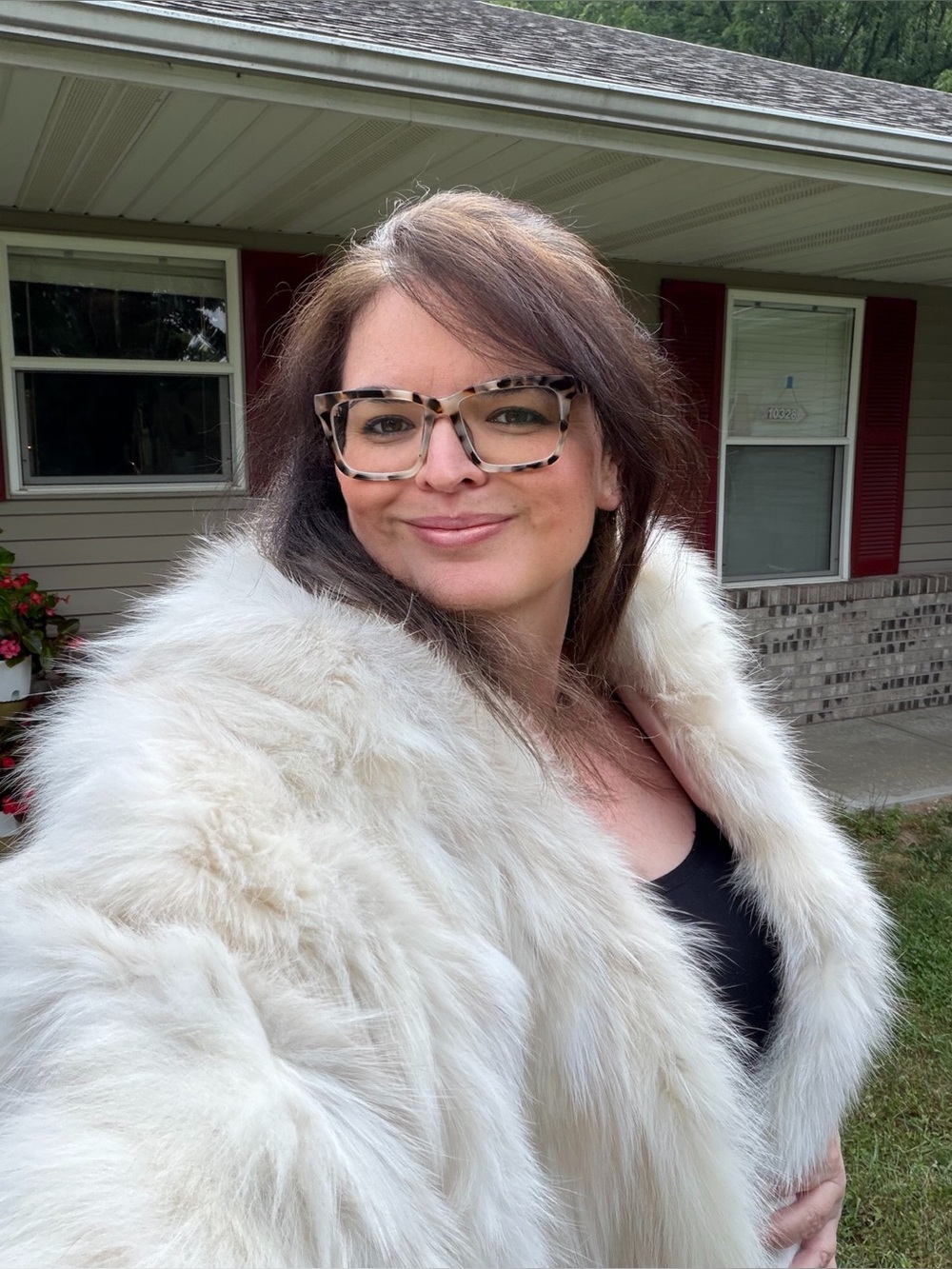 Ivory Fox Fur oversized stole or cape  - Luxury Winter Wrap